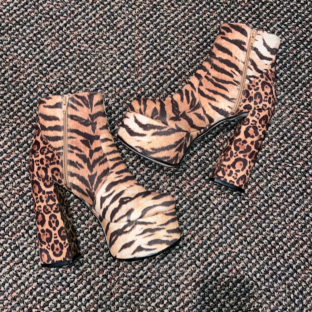 Lemon drop animal print heels